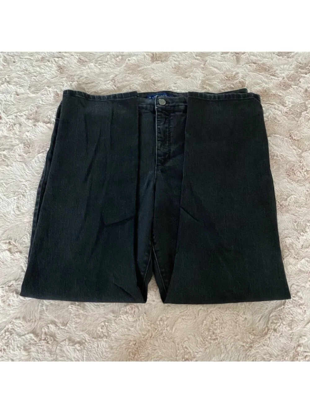 Bandolino Amy Jeans Womens 18 Black Denim Straight Slimming Stretch Mid Rise